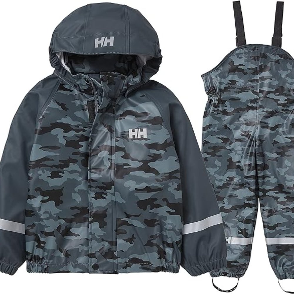 Helly Hansen Bergen AOP Polyurethane Rain Set - Kids' 6 Trooper Camo